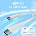 CABLE USB-C A USB-C 2.0 60W 0.5 M BLANCO VENTION