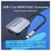 ADAPTADOR CONVERSOR USB-C A VGA/H 0.15 M PLATA VENTION