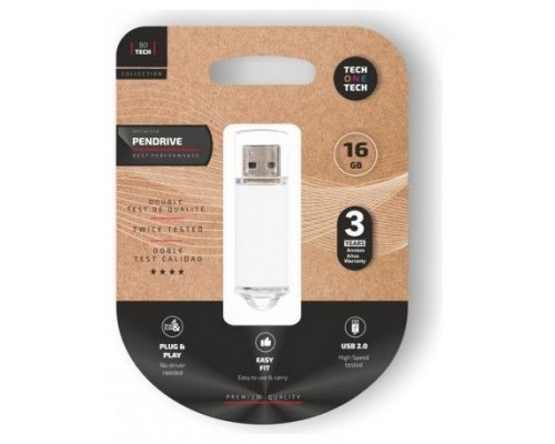 TECH ONE TECH Basic Pendrive 16Gb USB 2.0 Blanco