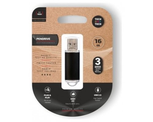 TECH ONE TECH Basic Pendrive 16Gb USB 2.0 Negro