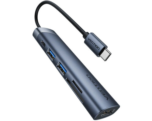 DOCKING STATION 6 PUERTOS USB-C 1xHDMI 4K/2xUSB-A/1xUSB-C PD GRIS VENTION-AA6 DOCKING STATION 6 PUERTOS USB-C 1xHDMI 4K/2xUSB-A/1xUSB-C PD GRIS VENTION