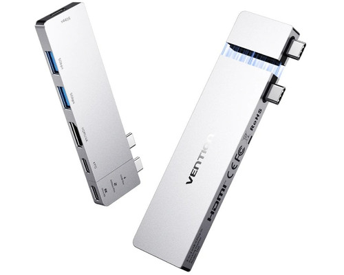 DOCKING STATION 5 PUERTOS USB-C HDMI 4K/2xUSB-A/USB-C PD/1xTHUNDER GRIS VENTION