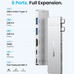 DOCKING STATION 5 PUERTOS USB-C HDMI 4K/2xUSB-A/USB-C PD/1xTHUNDER GRIS VENTION