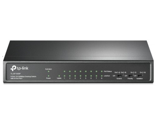 SWITCH TP-LINK 9-PORT 10/100 MBPS DESKTOP SWITCH WITH 8-PORT POE+