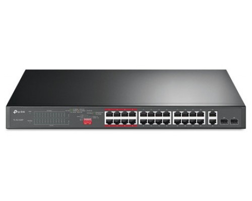 SWITCH TP-LINK TL-SL1226P 24P 10/100 + 2 GBIT + 2 SFP GBIT POE+ 802.3AT/AF 1U·