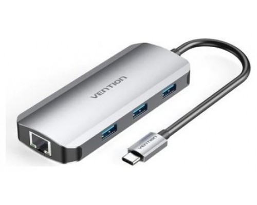 DOCKING STATION 6 PUERTOS USB-C 1xHDMI/3xUSB-A/1xRJ45/1xUSB-C PD GRIS VENTION