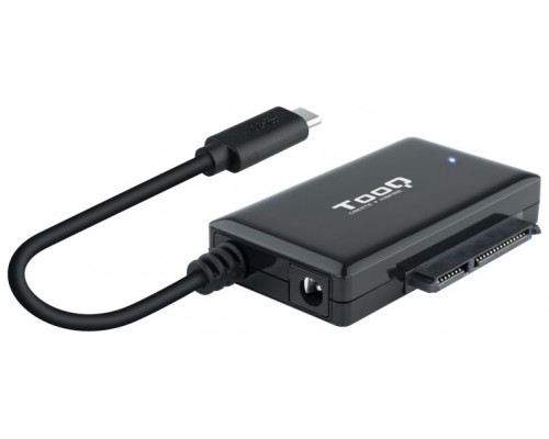 ADAPTADOR TOOQ USB 3.0 USB-C A SATA 2.5"&3.5" CON ALIMENTADOR