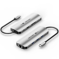 DOCKING STATION 8 PUERTOS USB-C HDMI 4K/3xUSB-A/USB-C PD/1xRJ45... GRIS VENTION