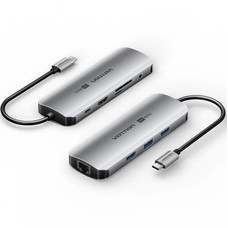 DOCKING STATION 9 PUERTOS USB-C HDMI 4K/3xUSB-A/USB-C PD/1xRJ45... GRIS VENTION