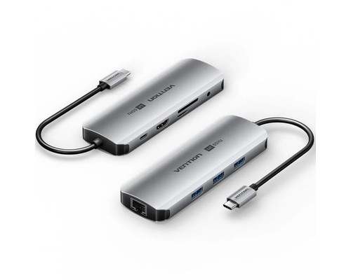 DOCKING STATION 9 PUERTOS USB-C HDMI 4K/3xUSB-A/USB-C PD/1xRJ45... GRIS VENTION-AA16 DOCKING STATION 9 PUERTOS USB-C HDMI 4K/3xUSB-A/USB-C PD/1xRJ45... GRIS VENTION