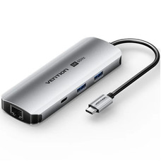 DOCKING STATION 9 PUERTOS USB-C HDMI 4K/2xUSB-A/USB-C PD/1xRJ45... GRIS VENTION