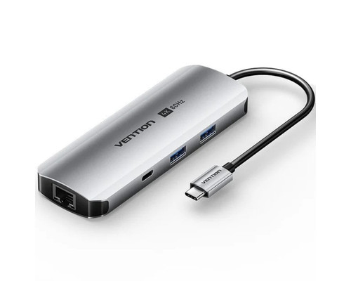 DOCKING STATION 9 PUERTOS USB-C HDMI 4K/2xUSB-A/USB-C PD/1xRJ45... GRIS VENTION-AA16 DOCKING STATION 9 PUERTOS USB-C HDMI 4K/2xUSB-A/USB-C PD/1xRJ45... GRIS VENTION