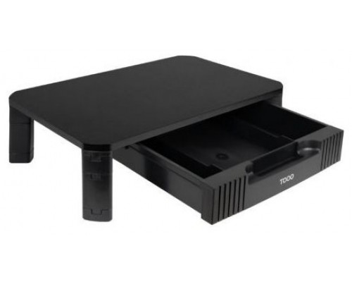 SOPORTE ELEVADOR PARA PORTATIL/MONITOR CON CAJON NEGRO TOOQ