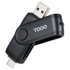 LECTOR TARJETAS USB-C 2.0 + USB-A 3.0 NEGRO TOOQ