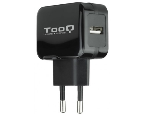 CARGADOR PARED AUTOMATICO 1XUSB 5V 2.4A NEGRO TOOQ