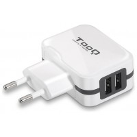 CARGADOR PARED/VIAJE USB 2xUSB (3.4A) BLANCO TOOQ