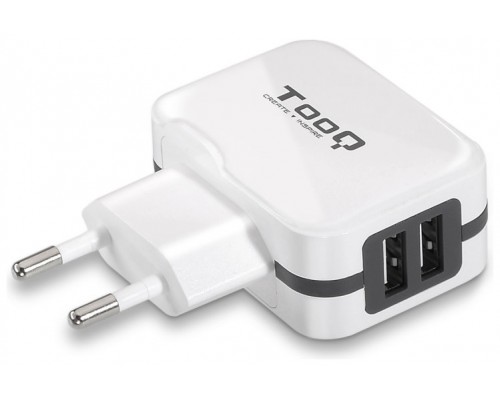 CARGADOR PARED/VIAJE USB 2xUSB (3.4A) BLANCO TOOQ