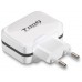 CARGADOR PARED/VIAJE USB 2xUSB (3.4A) BLANCO TOOQ