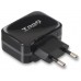 CARGADOR PARED/VIAJE USB 2xUSB (3.4A) NEGRO TOOQ