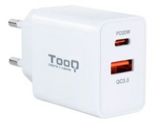 Tooq Cargador de pared doble USB-C PD+ USB A