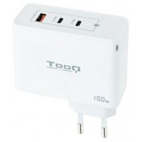 CARGADOR PARED/VIAJE GaN 2xUSB-C/PD + USB-A/QC 100W BLANCO TOOQ