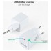 Tooq Cargador de Pared USB-C PD20W, Blanco