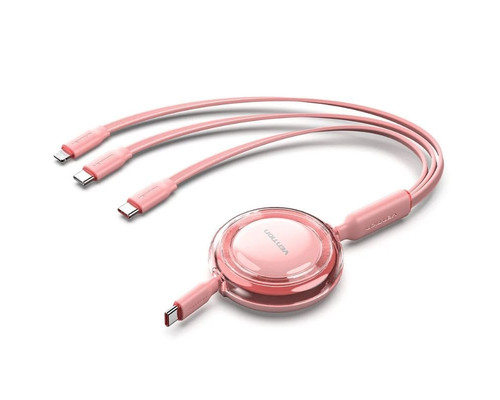 CABLE USB-C A 3xUSB-C 100W 1.1 M ROSA VENTION-AA4 CABLE USB-C A 3xUSB-C 100W 1.1 M ROSA VENTION