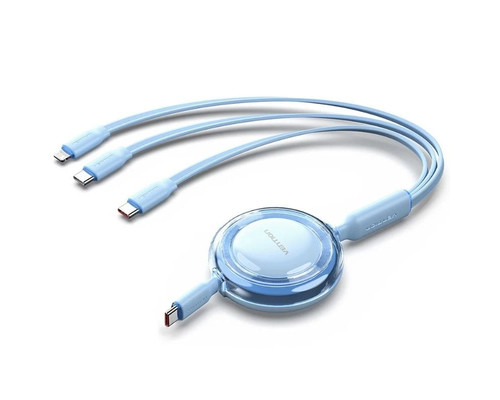 CABLE USB-C A 3xUSB-C 100W 1.1 M AZUL VENTION