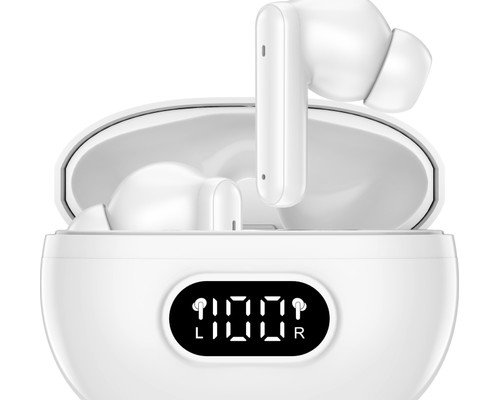 AURICULARES BLUETOOTH DENVER INALAMBRICOS CON ENC (4 MICROFONOS) BLANCO