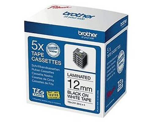 Pack cintas laminadas brother tze231m5 12mm-MR12 Pack cintas laminadas brother tze231m5 12mm