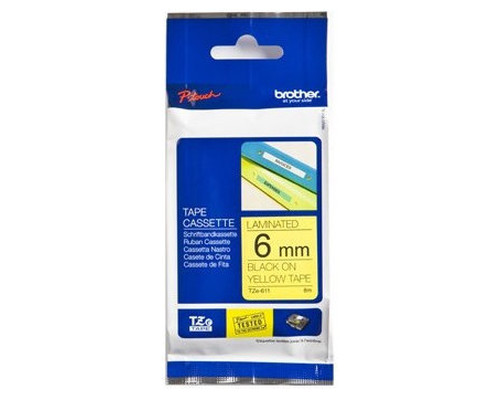 Cinta laminada brother tze611 6mm x-MR2 Cinta laminada brother tze611 6mm x