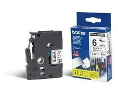 Cinta super adhesiva brother tzes211 6mm-MR2 Cinta super adhesiva brother tzes211 6mm