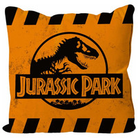 Cojin cuadrado caution logo naranja jurassic-3MR Cojin cuadrado caution logo naranja jurassic