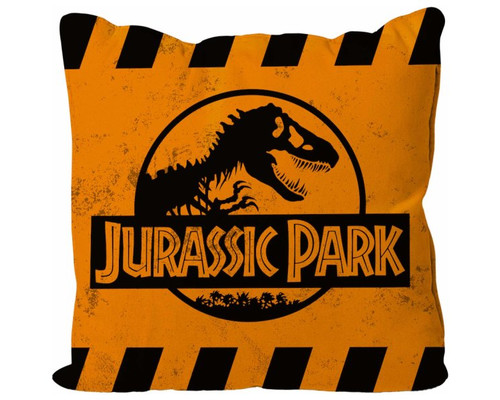 Cojin cuadrado caution logo naranja jurassic-MR3 Cojin cuadrado caution logo naranja jurassic