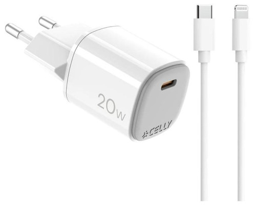 Celly Cargador Gan  1C 20w+ C A Light + Cable