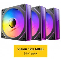KIT 3 VENTILADORES AUXILIAR VISION 120 A-RGB NEGRO ANTEC