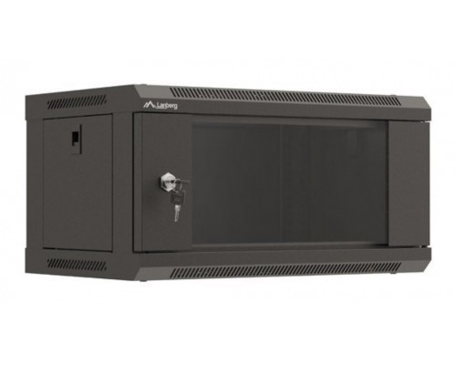 ARMARIO LANBERG MURAL RACK 19" 4U 540X350 FLAT PACK NEGRO PUERTA CRISTAL