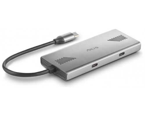 HUB 4 PUERTOS USB-C WONDERDUO-C GRIS NGS