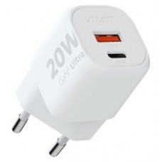 CARGADOR USB DE VIAJE/PARED 20W GAN2 ULTRA WALL TYPE-C/USB 3.0 BLANCO XTORM