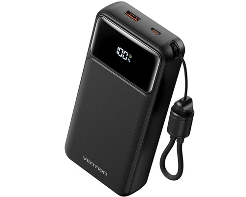 POWER BANK 20000mAh 22.5W + CABLE USB-C NEGRO VENTION