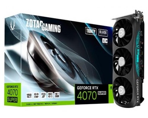 TARJETA GRAFICA ZOTAC RTX 4070 SUPER TRINITY OC BLACK ED 12GB